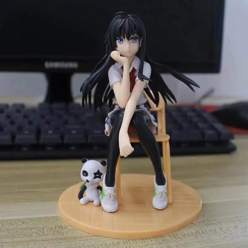 13CM Grappige Japan Anime Mijn Tiener Romantische Komedie Yukinoshita Yukino Figuur Model Poppen Speelgoed PVC Verzamelen Gift Zitpositie