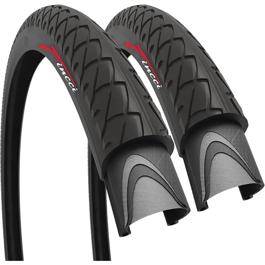 

Pair 26x1.95 Bike Tire - Leno Semi-Slick City 26 inch Bike Tires - 50-559 Foldable Mountain Bike Tires for Electric, Road, MTB