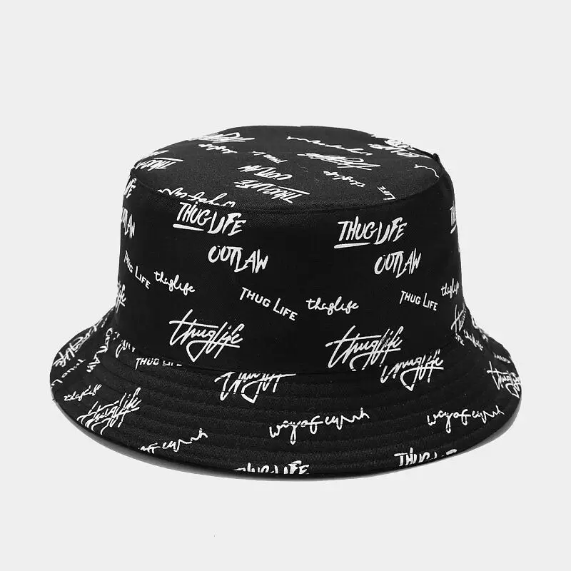 Unisex Letter Embroidery Printing Personality Bucket Hats Fishermen Caps Outdoor Casual Cap Sunscreen Hat