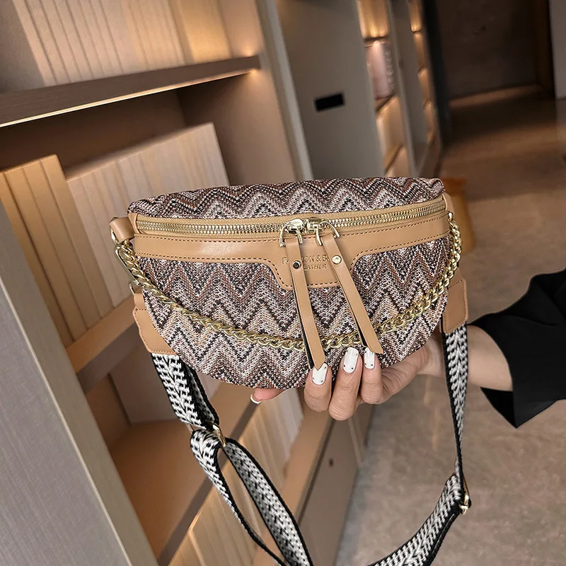 High Quality Waist Bag Ladies Chest Bag 2024 Autumn And Winter New Woman Shoulder Bag Fashion Ethnic Style Crossbody Bag