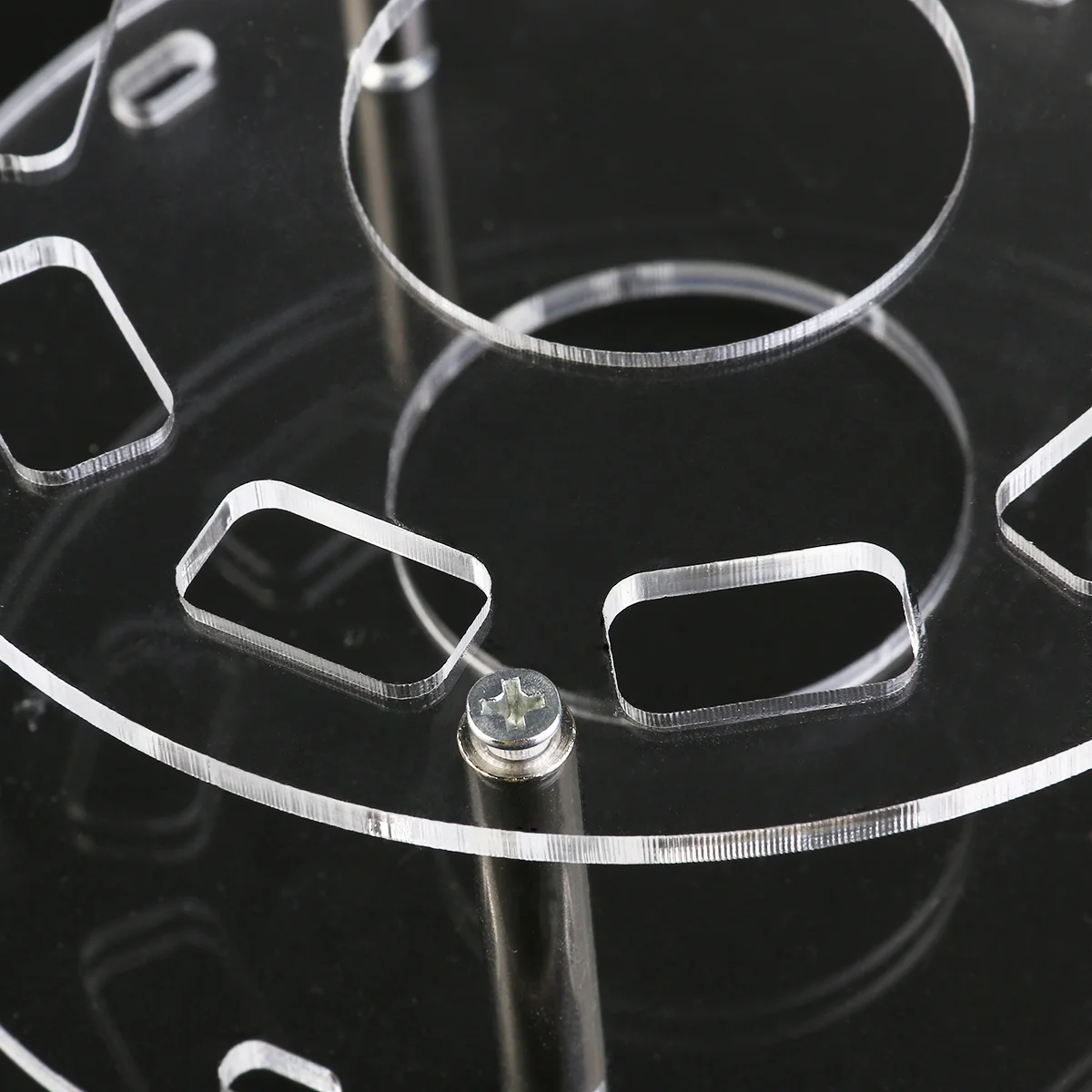 

10Pcs Makeup Brush Organizer Transparent Acrylic Drying Rack Oval Brush Holder Durable Firm Screw Fix Tool