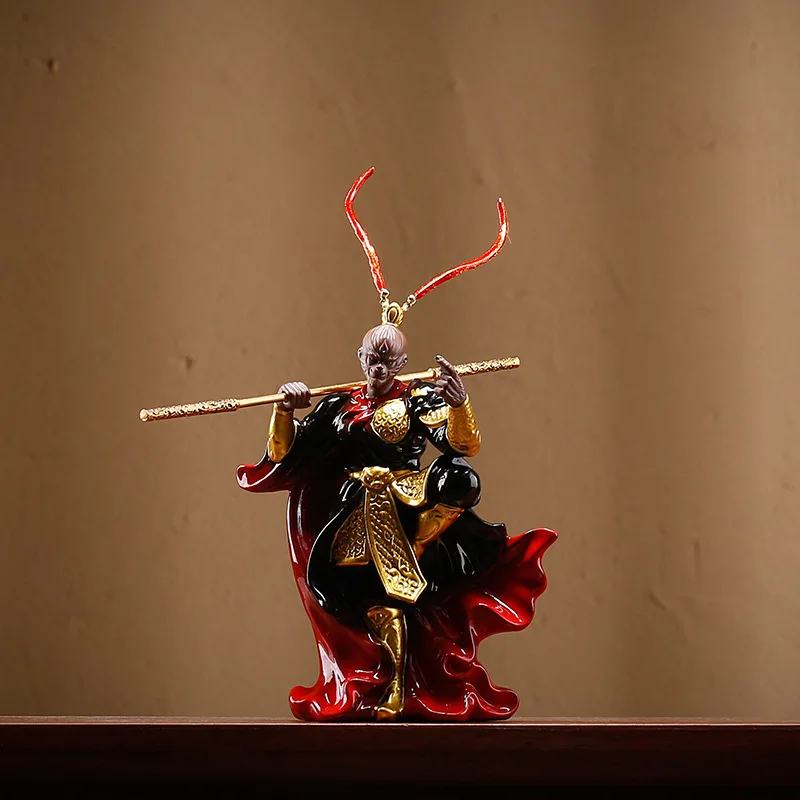 Ornamento artigianale Qitian Dasheng, decorazione desktop in ceramica per ufficio domestico