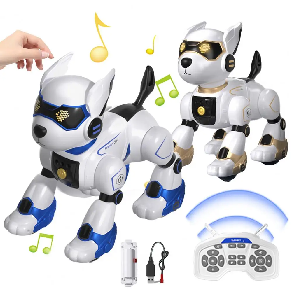 Robot Dog Toy 2.4GHz RC Robot Pet with Interactive Touch Sensors Voice Command Programming Mode Educational Robotic Puppy Toy