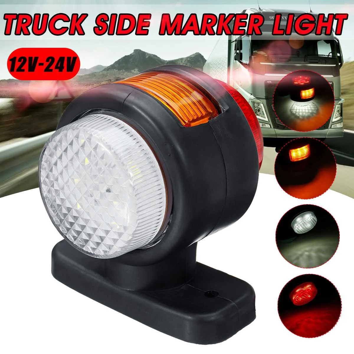 1pcs 12V 24V Car Truck 11LED Side Marker Light Clearance Turn Signal Indicator Lamps Rear Brake Stop Lights For Trailer Lorry