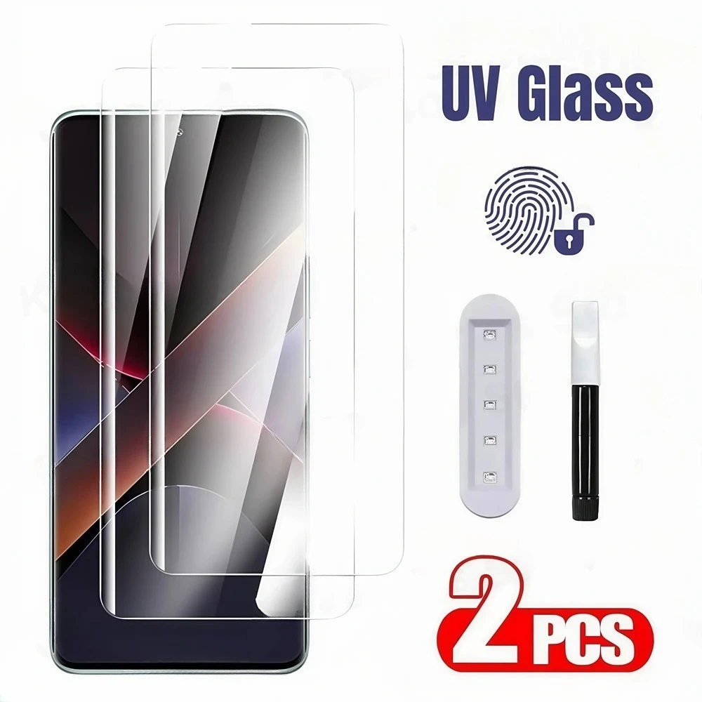 UV Tempered Glass For Xiaomi Poco X7 PocoX7 Full Glue Curved Film Screen Protector For Xiaomi Redmi Note 13 14 Pro Plus 5G Glass