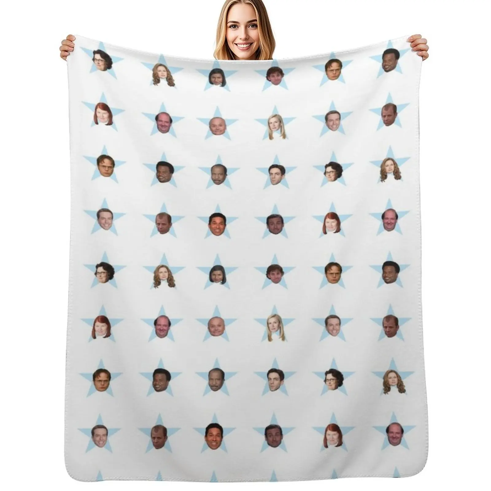 

The Office Cast Star Stickers Throw Blanket christmas gifts Furry Summer Beddings Multi-Purpose Blankets