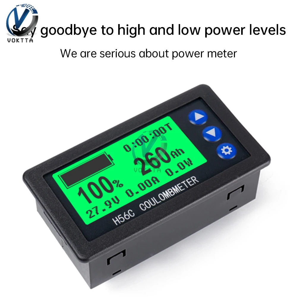 DC 10-100V Battery Capacity Indicator Coulomb Meter Digital Voltage Current Tester Power Meter for Car Motorcycle 100A/200A/300A