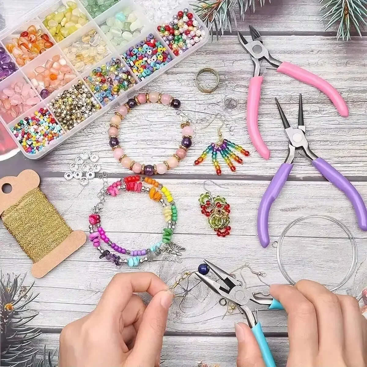 3Pcs Jewelry Pliers Set - Precision Needle Nose, Round Nose & Wire Cutters for Jewelry Making, Beading & DIY Craft Tools