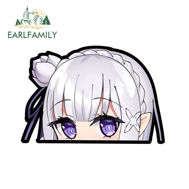 EARLFAMILY 13cm x 8.8cm for Rezero Peeker Anime Car Accessories Sticker Graffiti Car Refrigerators Decal Camper Motorcycle Decor