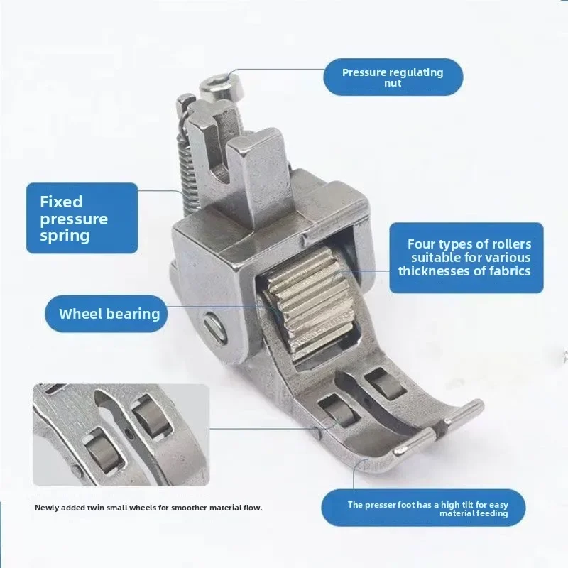 

Universal Industrial Sewing Machine Accessories Leather Roller Wheel Presser Foot Of Flat Car Thick Fabric Clothing Replacement