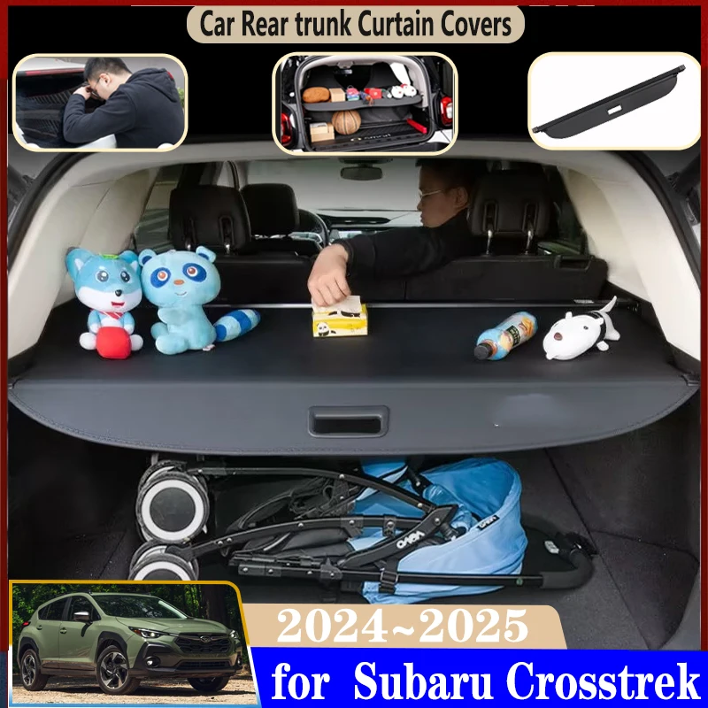 Car Trunk Curtain For Subaru Crosstrek GU 2024 2025 MK3 Anti-peeping Trunk Cargo Rear Curtain Retractable Space Car Accessories