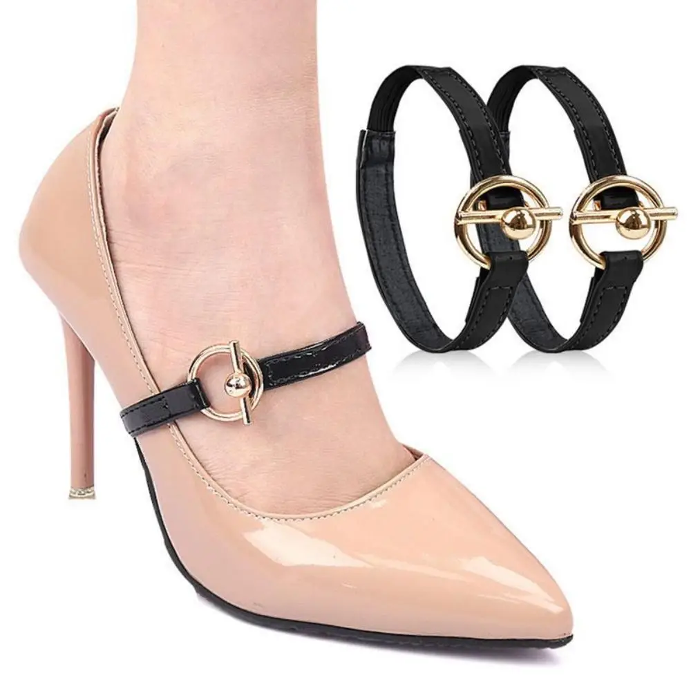 With Buckle Detachable Shoe Straps Elastic Band High Heels Pumps Shoe Strap Belt Holding Loose Heels Non-Slip Shoe Belt