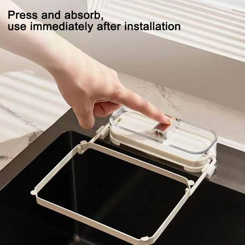 Kitchen Sink Filter Rack With 50pcs Net Filter Bag Foldable Multi-Purpose Drainage Basket Leftovers Soup Food Drainer Shelf