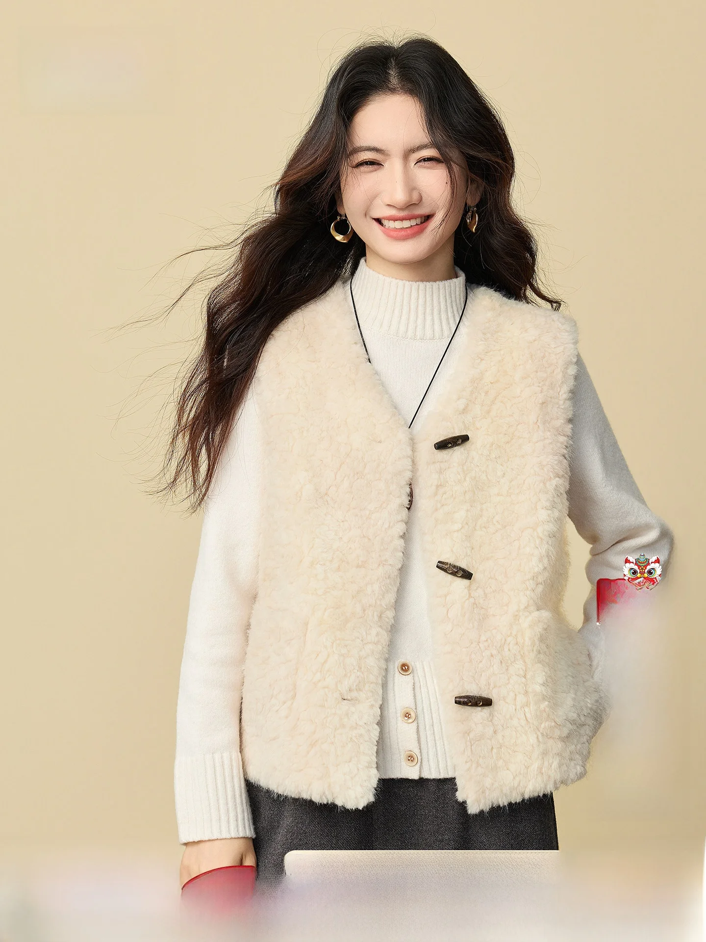 

Sll World Imitation Mink Fur Vest Women's Autumn Winter Svel V-ne Jaet Outerwear Polyester Fiber Straight Cut