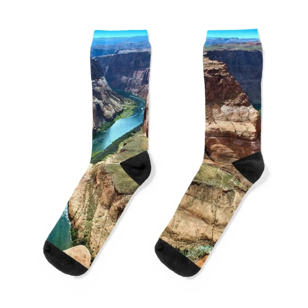 

Horseshoe Bend of Colorado River at the Grand Canyon View No. 2 Socks custom sports cartoon custom hip hop Men's Socks Women's
