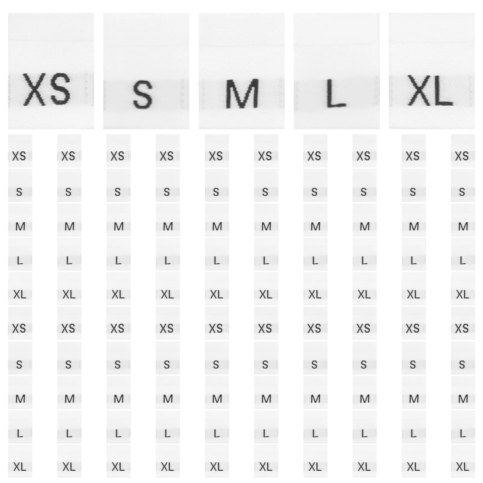 

500 Pcs Garment Size Tags Clothes Labels Woven Polyester Washable Small Creative Sewing Tags For Clothing Pants