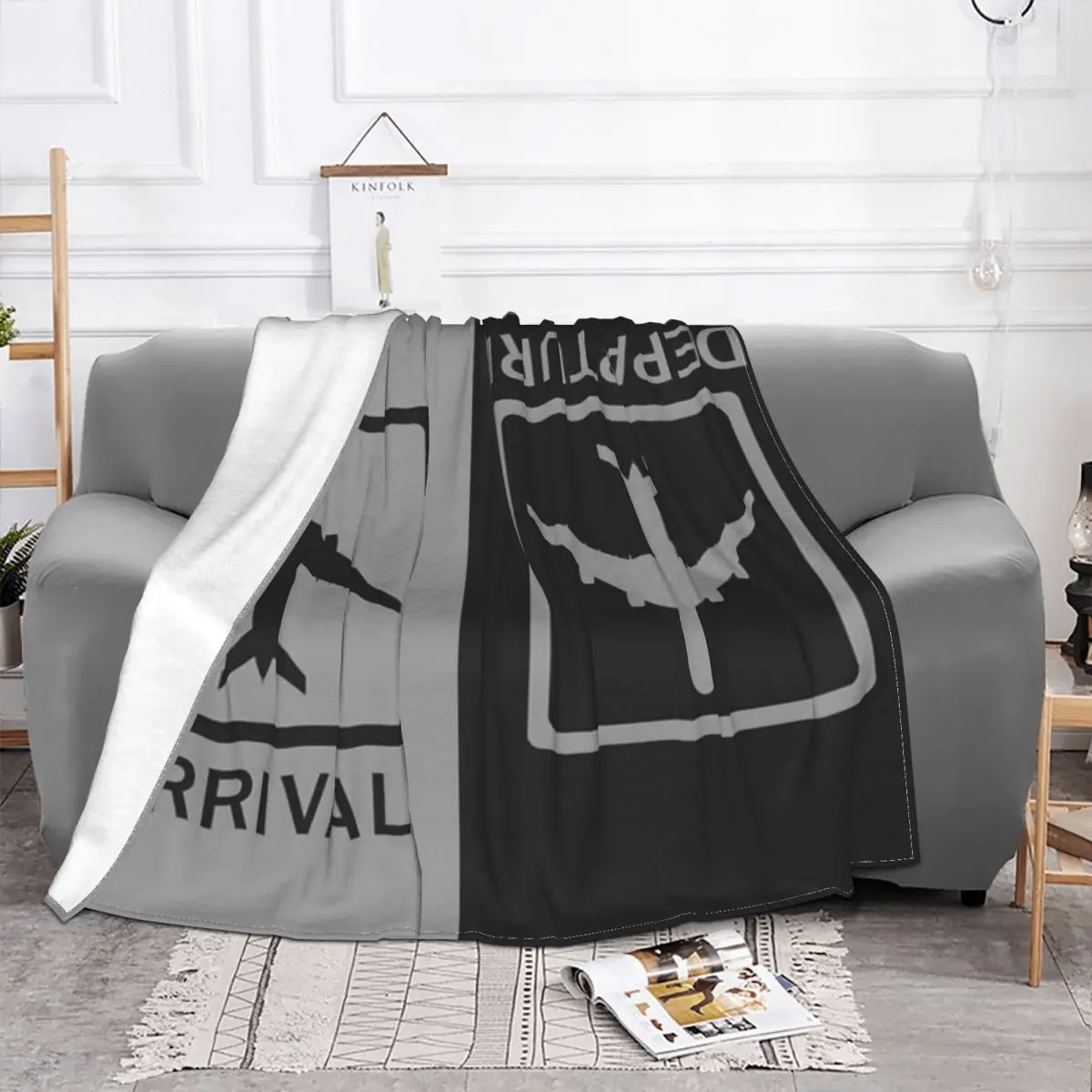 Designed Blanket Aircraft Navigation Site Velvet Spring Autumn Breathable Lightweight Ultra-Soft Throw Blankets For Bedding