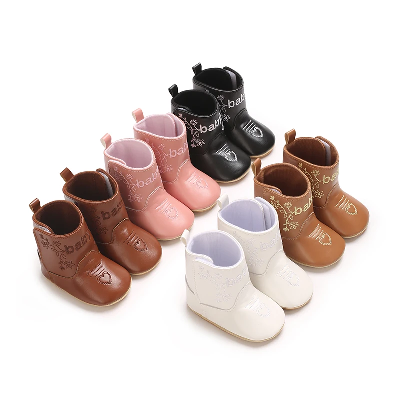 

Первые прогулочные ботинки для девочек — нескользящая детская обувь с мягким верхом из искусственной кожи и резиновой подошвой, дышащая тканевая подкладка, застежка для нового W