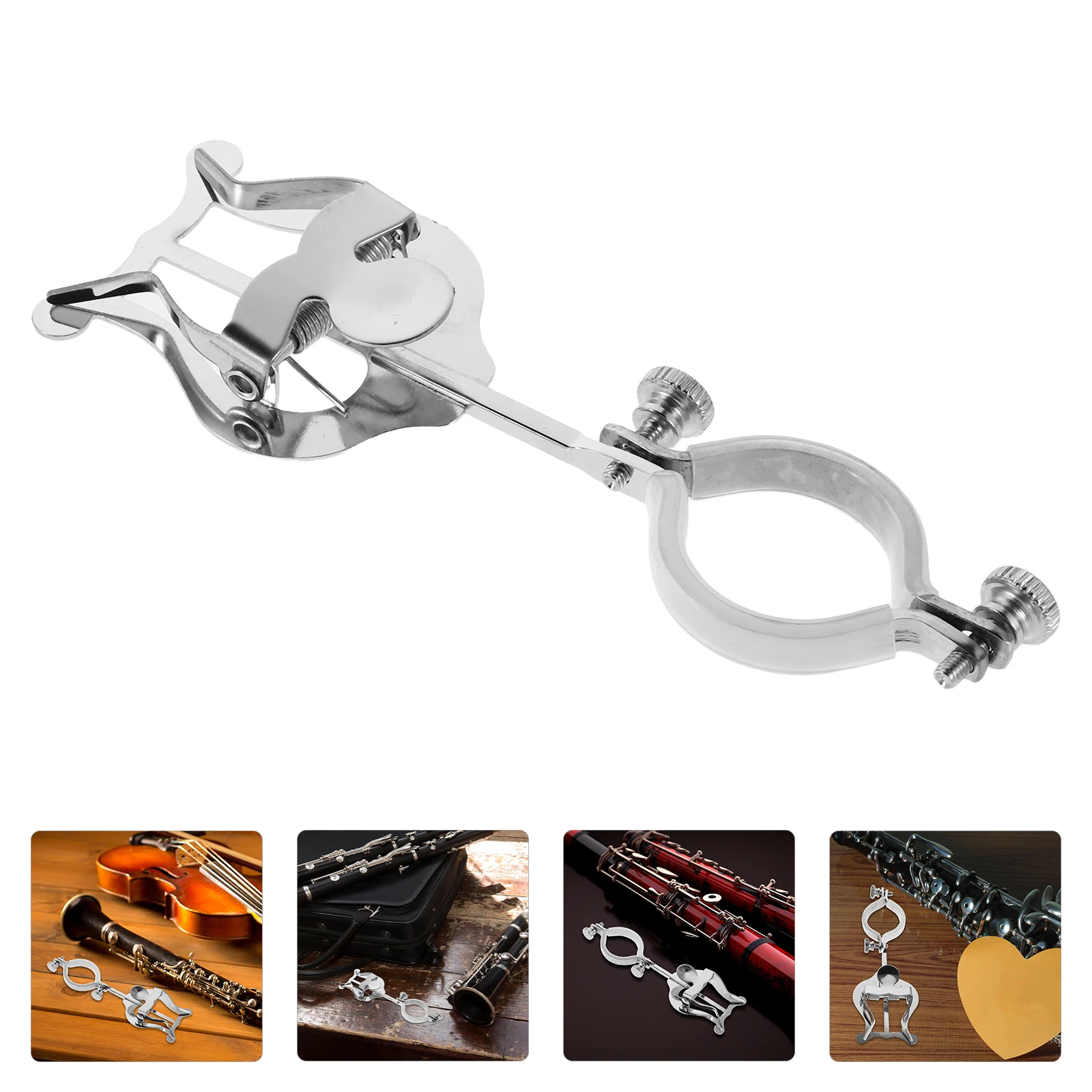 

Clarinet Sheet Marching Accessories French Horn Clip Stand Metal Trumpet Lyre Clips Silver Holder