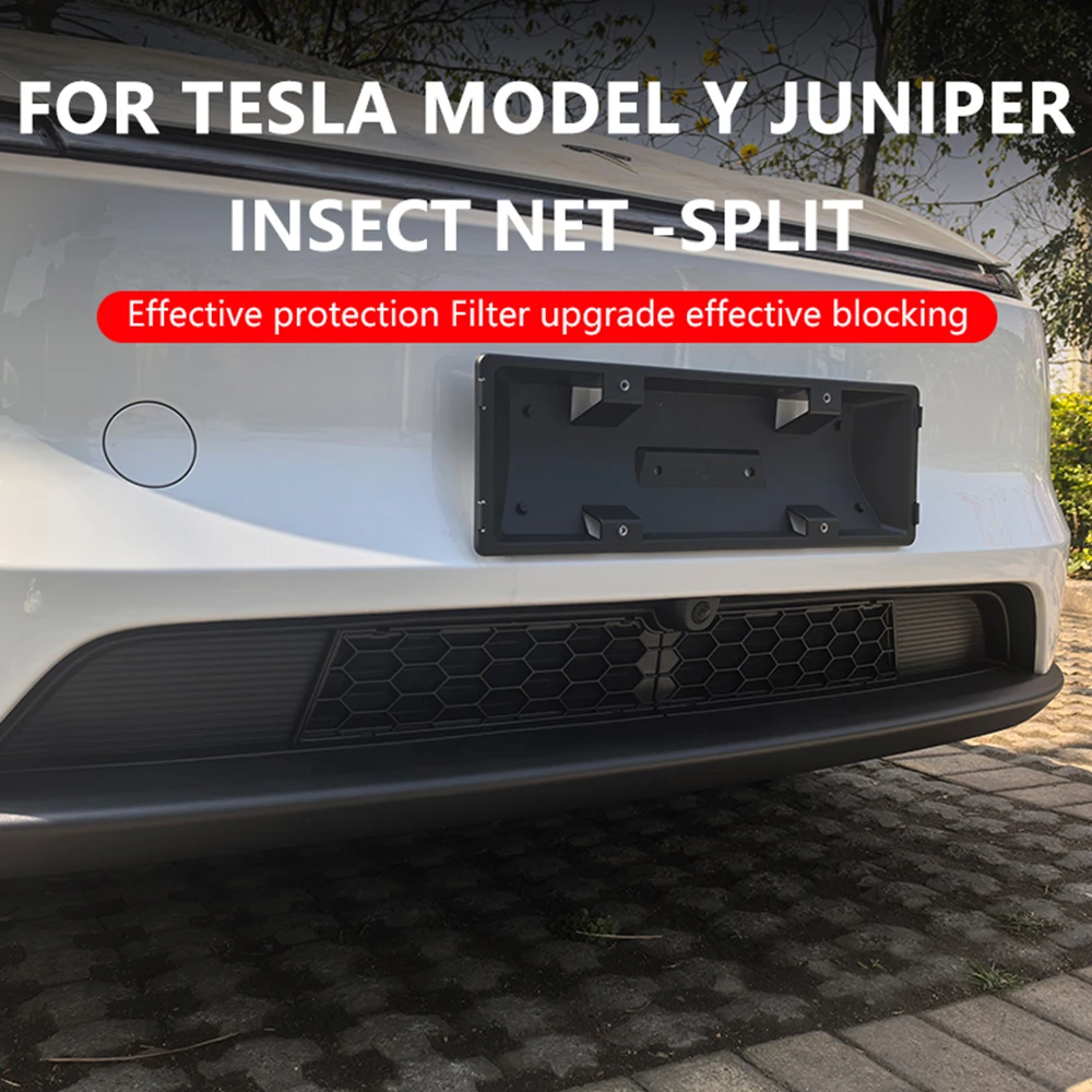 NewCar المضادة للحشرات الجبهة شبكة مصبغة شبكة ل تسلا ModelY Juniper 2025 مدخل الهواء تنفيس مصبغة الحرس غطاء حامي الملحقات