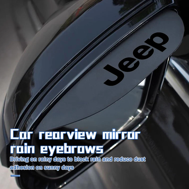2 יחידות מדבקות גשם למראה אחורית של רכב אביזרים דקורטיביים עבור ג'יפ גראנד צ'ירוקי רנגלר JK רנג'ייד גלדיאטור קומפס