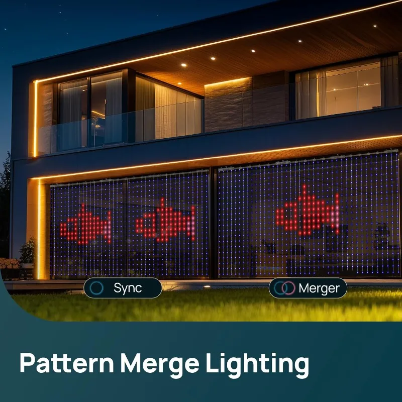 أضواء الستار الذكية عيد الميلاد LED سلسلة أضواء الجنية APP التحكم DIY نمط اللون لغرفة النوم في الهواء الطلق داخلي زينة عيد الميلاد