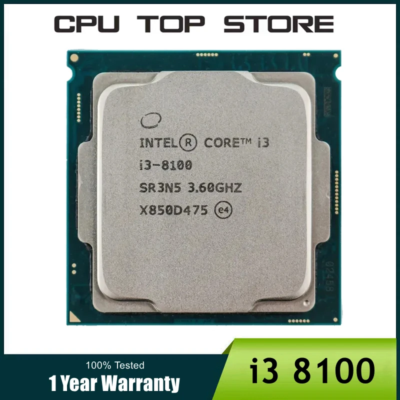 Intel Core i3 8100 3.6GHz 4-Core 4-Thread CPU Processor 85W LGA