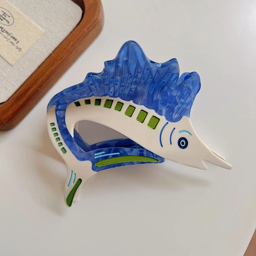 

Fish Tuna Hair Claw Korean Style Acetic Acid Acetate Ocean Tunny Hair Clip Sweet Creative Marine Organisms Shark Clip Daily