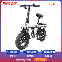 ENGWE T14 Electric Bicycle 250W Powerful Motor 48V10AH Removable Battery Aluminum Alloy E-bike 14-In Tire Folding Electric Bike
