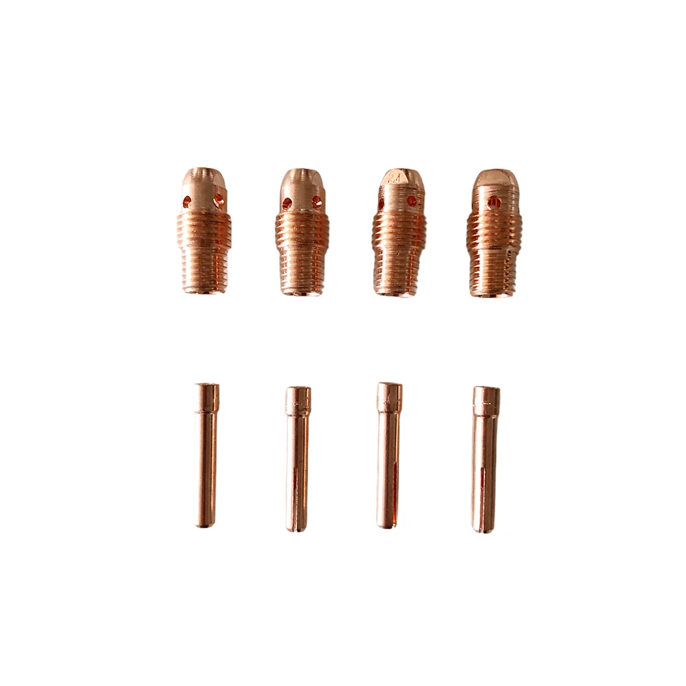 

8Pcs WP9 20 25 Collet And Collet Body Welding Torch 1.0/1.6/2.4/3.2mm TIG 13N21 13N22 13N23 13N24 13N26 13N27 13N28 13N29 Copper