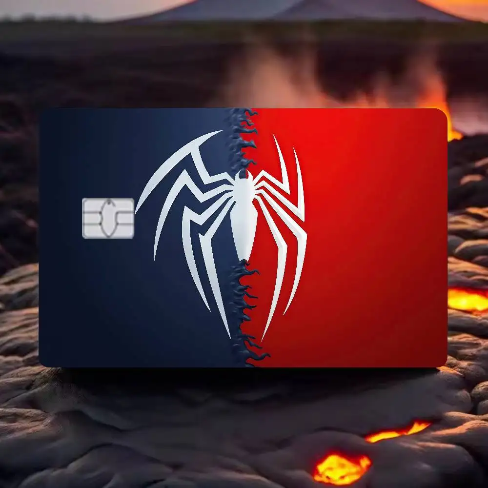 المنتقمون خارقة S-سبايدرمان أنيمي الكرتون 1 مجموعة من 4 قطعة فيلم لاصق الجلد لبطاقة الائتمان بطاقة حافلة البنك الخصم