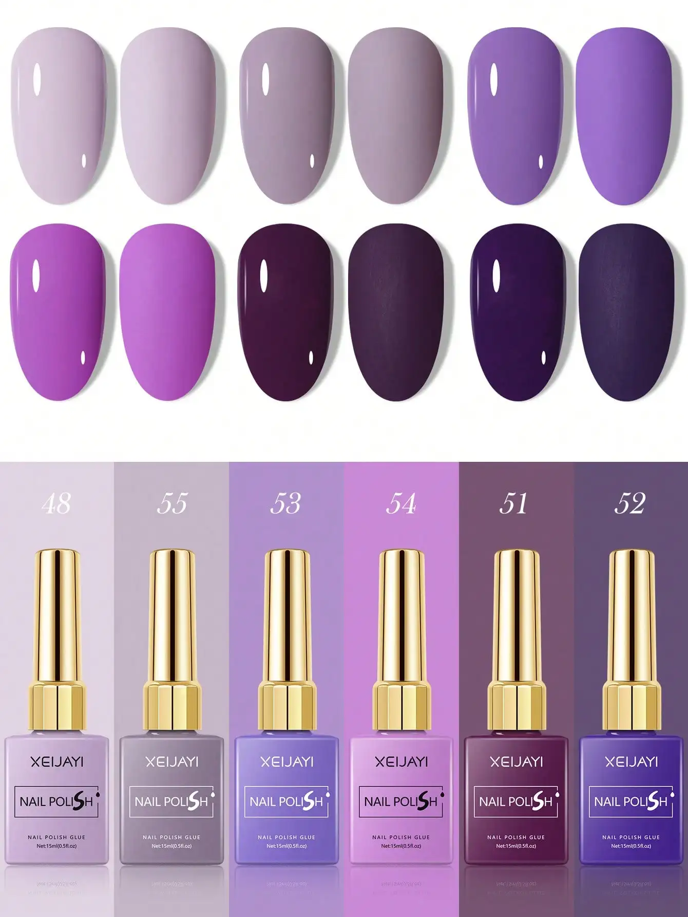 6 ألوان 15 مللي الأرجواني هلام مسمار البولندية سلسلة كاتب نقي نقع قبالة لا مسح جيل للأظافر البولندية مناسبة لجميع المواسم