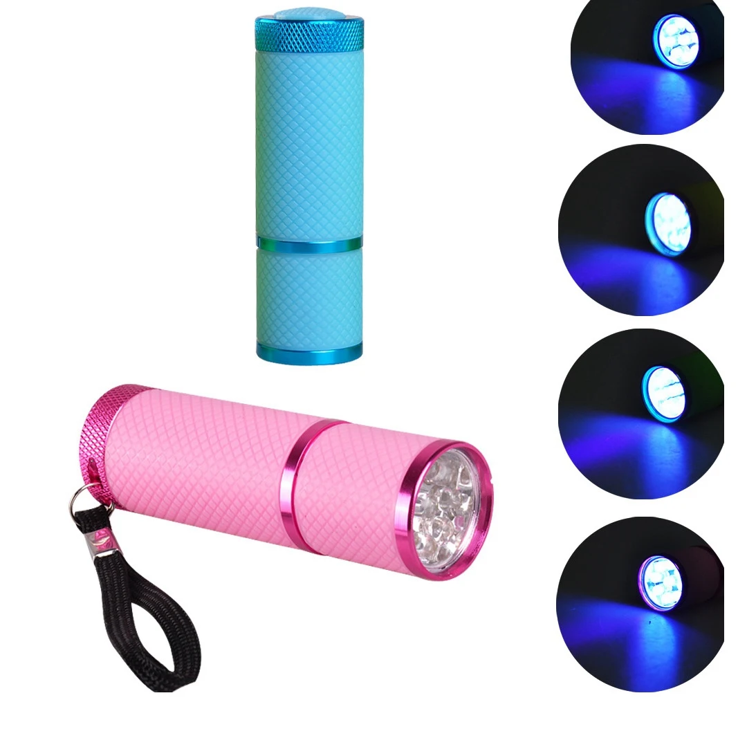 UV 9 LED Nail Lamp,Professional Dryer Curing Polish Light Handheld Dryer Flashlight Professional Nail Art Tools,Blue