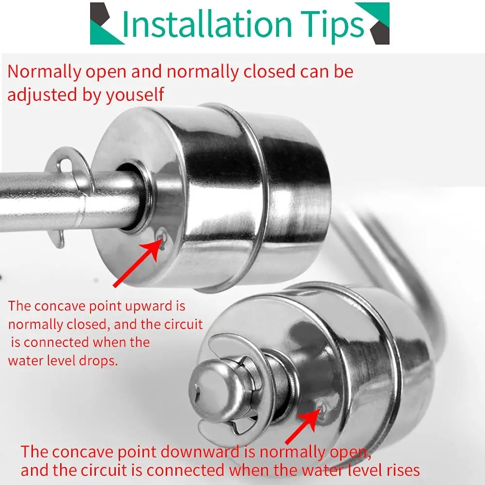 Liquid Sensor Switch Stainless Steel Water Level Sensor High Temperature Resistant Float Switch Floating Switch for Fish Tank