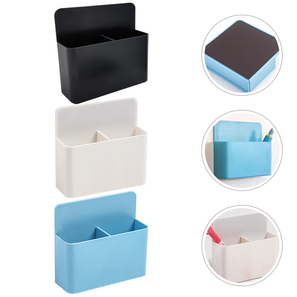 

3Pcs Magnetic Pen Cup Holder Whiteboard Pen Organizer Stationery Storage Box Metal Surface Attachable Magnetic Pencil Holder