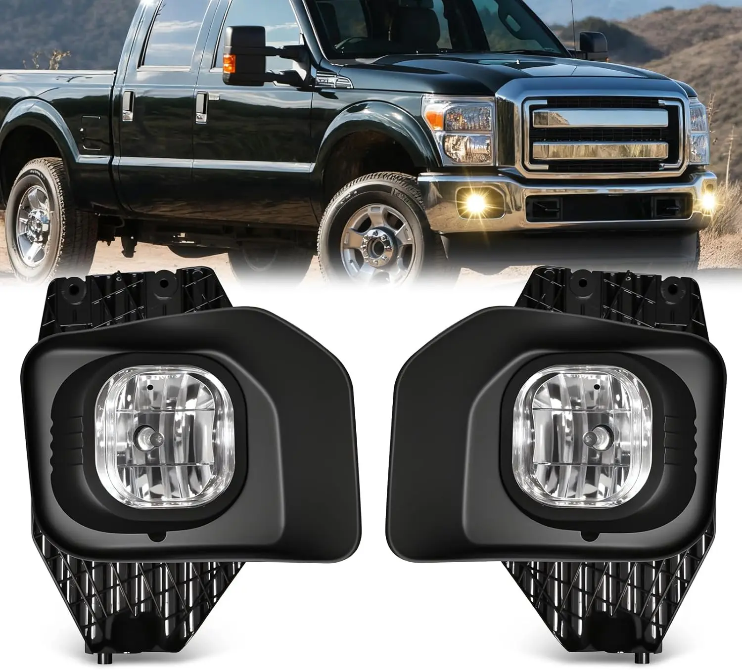 

Halgon Fog Lights for Ford F250/F350/F450/F550 2011-2016 Super Duty Bumper Driving LED Fog Lamp Assembly Replacement Kit