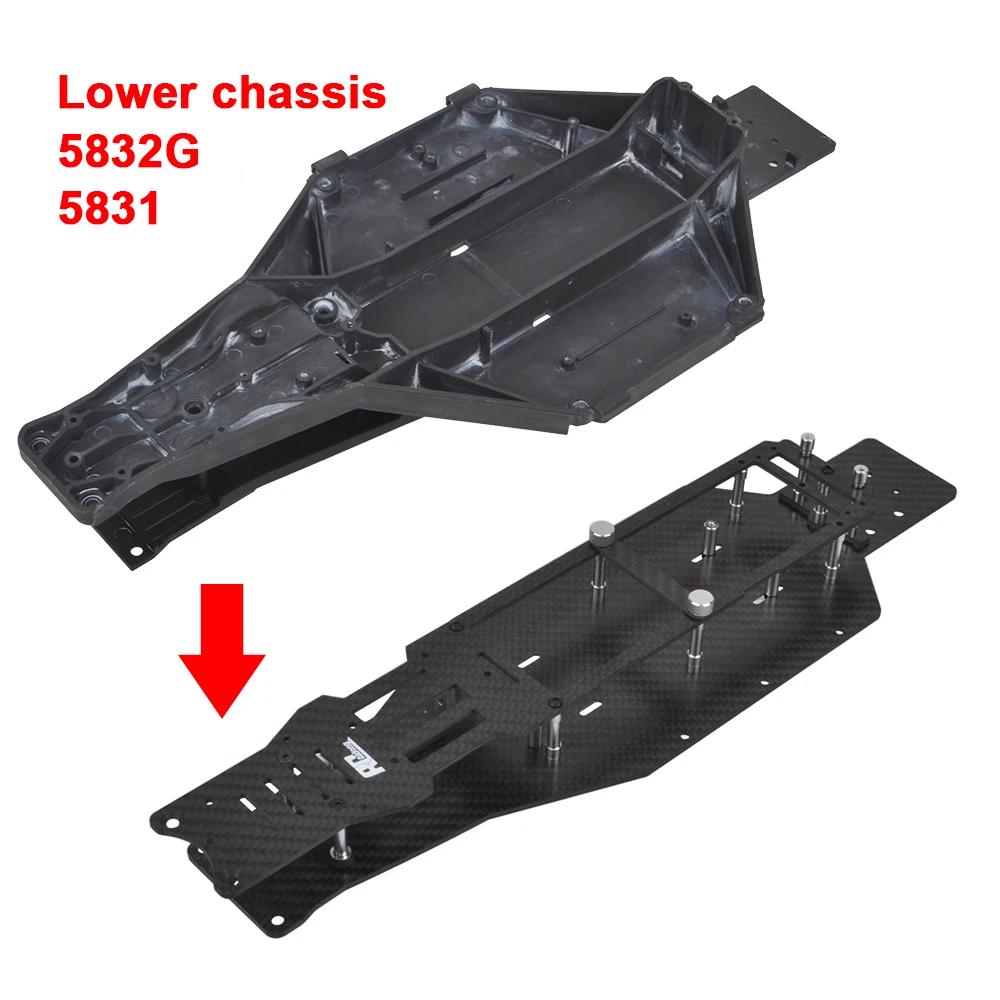 Carbon Fiber Chassis Low CG Conversion for 1/10 Traxxas Drag Slash C10 2WD Slash Mudboss