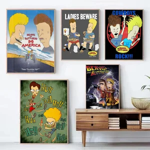 1 buah Poster Anime Beavis dan Butthead Seni Berperekat Stiker Kertas Tahan Air Kedai Kopi Dekorasi Dinding Ruang Bar Dekorasi 10 penjualan terbaik beavis dan butthead figure - №