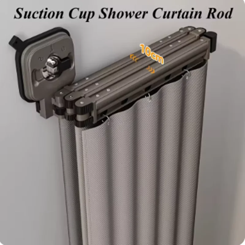 

Thickened Invisible Folding Shower Curtain Rod Quick Drying Shower Partition Curtain Waterproof Cloth Dry Wet Separation Shower