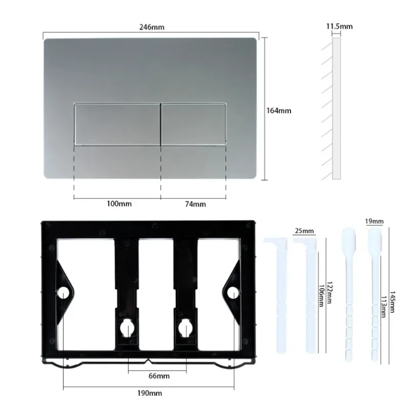 أسود مزدوج فلاشينغ المحرك المرحاض أزرار الضغط أخفى جدار جبل الدبابات فلوش لوحات استبدال جزء للحمام سيجما #6