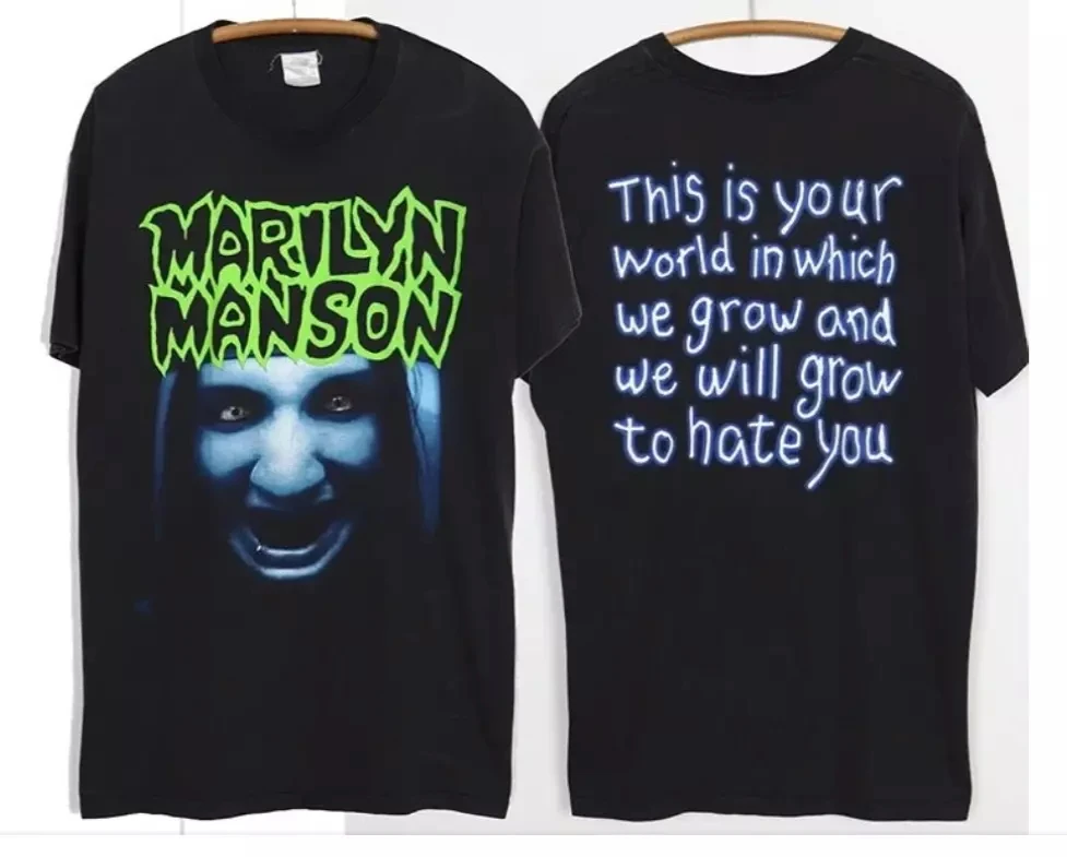 Novedad de verano 1994 camiseta Marilyn Manson, camiseta clásica de manga corta, Top de moda Retro para hombre y mujer