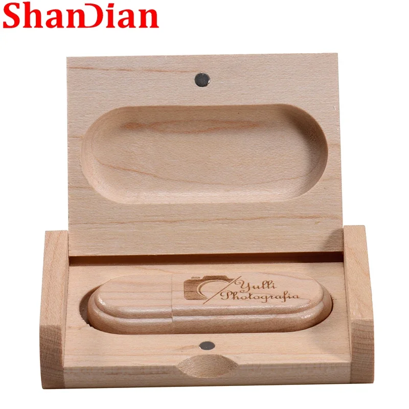 Imagem -05 - Maple Wood Flash Drives com Logotipo Pen Drive de Madeira Memory Stick u Disk Fotografia de Casamento Presentes Usb 2.0 64gb 128gb 10 Pcs Lot