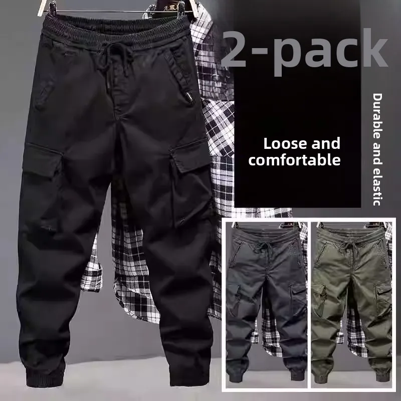 

Мужские повседневные хлопковые рабочие брюки, весенне-осенние свободные износостойкие брюки для отдыха, легко чистящиеся брюки Multi ket