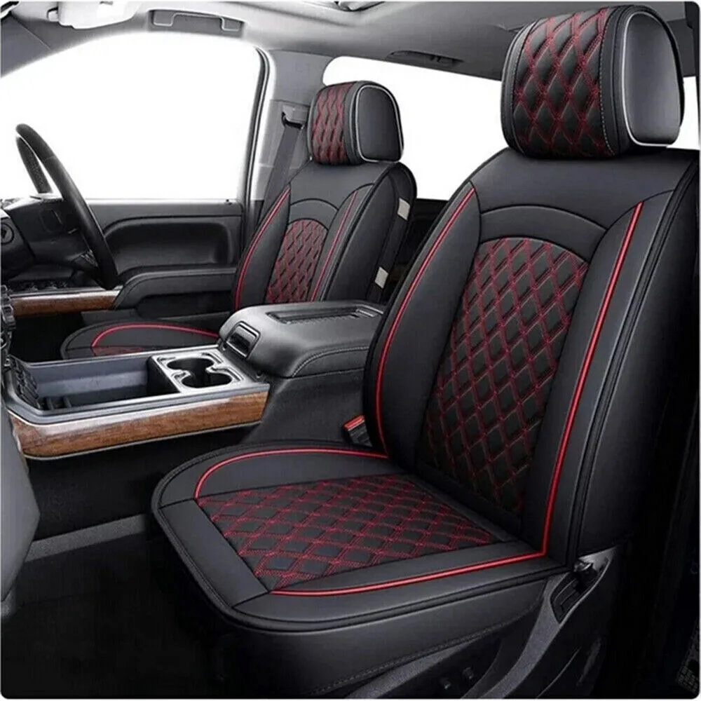 

Full Set Car 5-Seat Covers Leather For Chevy Silverado GMC Sierra 1500 5-Seats