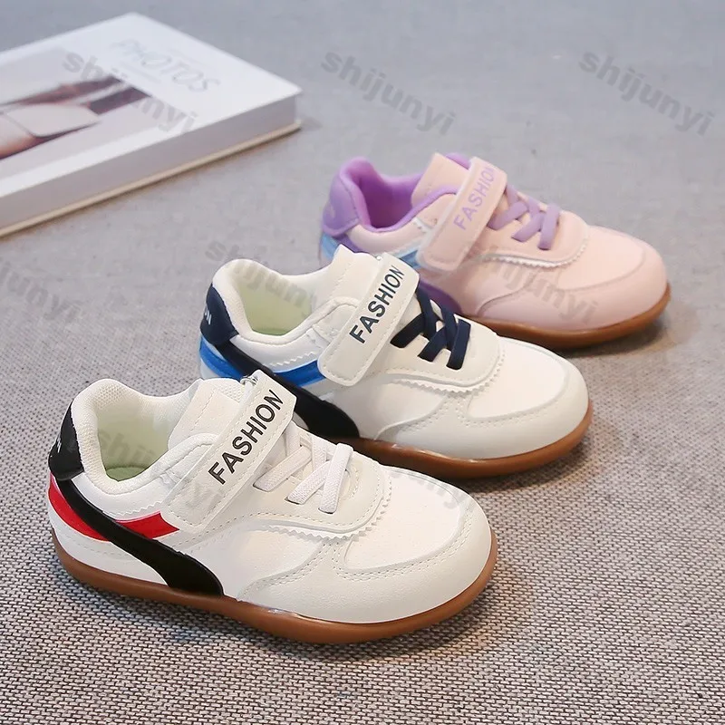 

Детские кроссовки, весна-осень 2024, модная легкая уличная нескользящая обувь на плоской подошве для мальчиков, удобная повседневная обувь для девочек на мягкой подошве