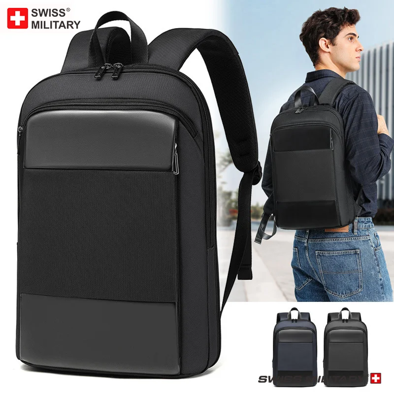 SWISS MILITARY 15.6 Inch Fashion Business Backpack School waterproof USB Large Capacity Bag mochilas BackPack Bag