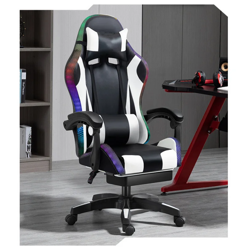custom.Cheapest Office Gamer Racing Gaming Chair with Optional Footrest and Massage RGB Light Strip and Function