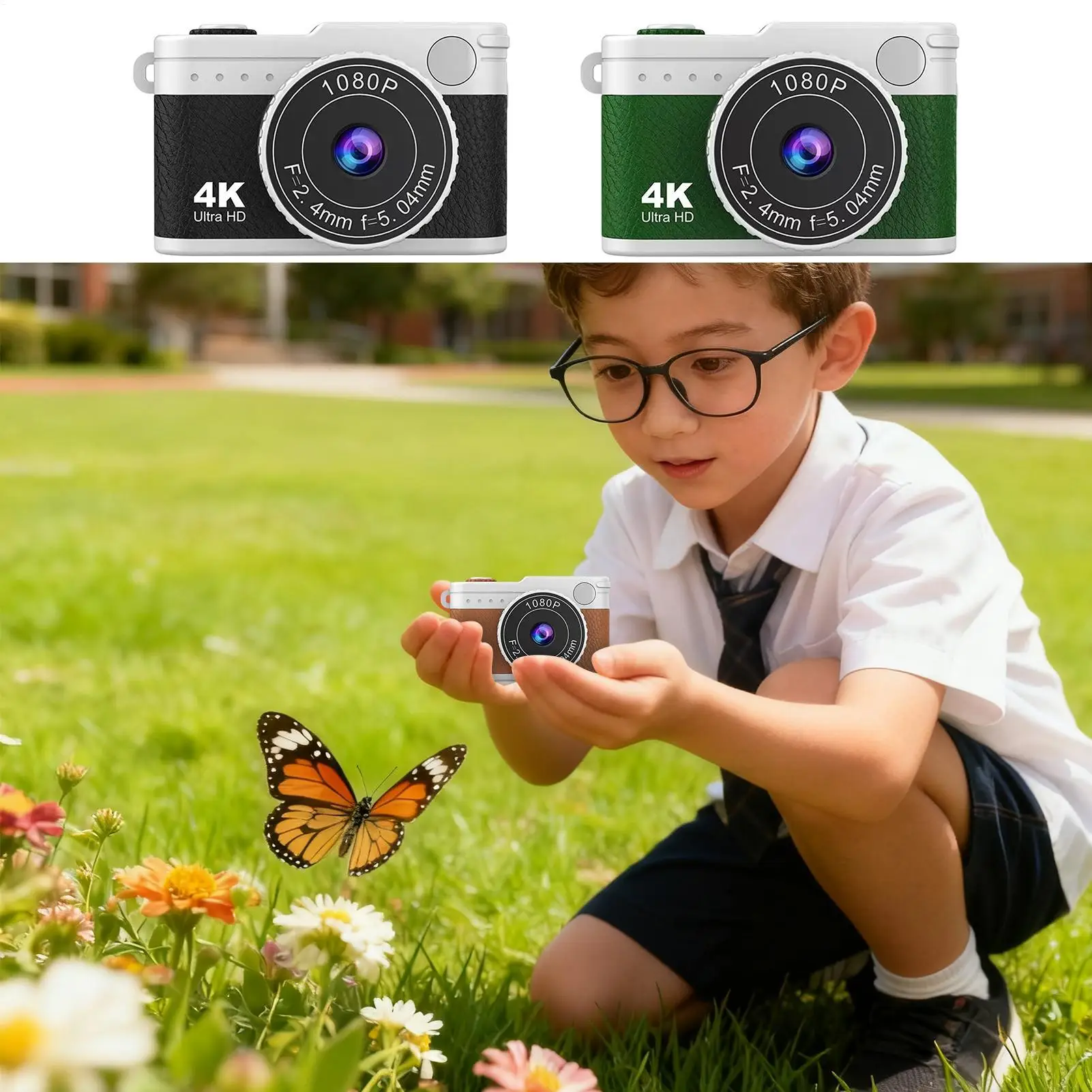 Kids Digital Camera 1080P HD Portable Toy Camera for Children Teens Beginners Boys Girls Birthday Gift Learning Photography Toy