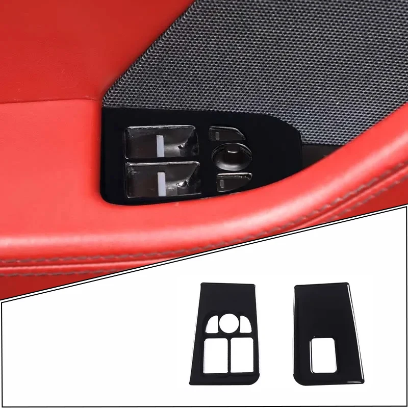 

For Jaguar F-TYPE 2013-2024 Gloss Black Car Inner Door Glass Lift Frame Car Window Lift Frame Trim Sticker Car Accessories