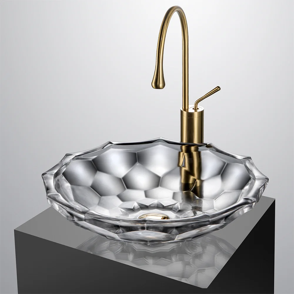 Light luxury style, unique design, glass art countertop, washbasin